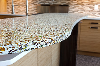 Atlanta recycled glass kitchen countertops